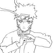 coloriage naruto en position de multiclonage